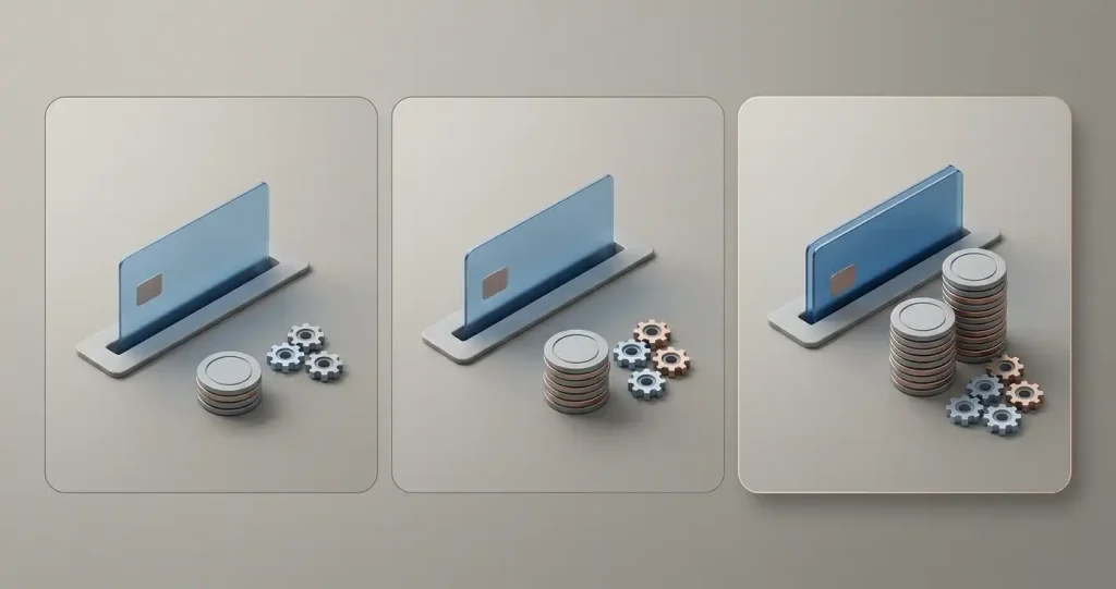 Illustratie van drie opeenvolgende stortingen voor een casinowelkomstbonus